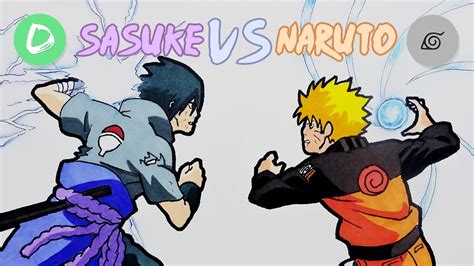 Como Dibujar A Naruto Vs Sasuke FÁcilmente Naruto Shippuden Speed