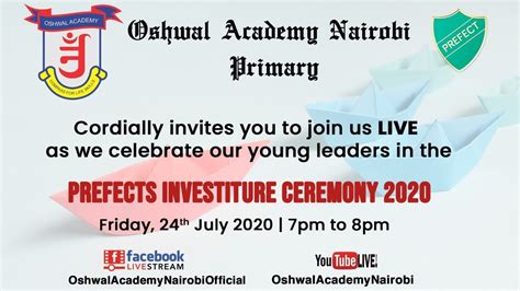 Oshwal Academy Nairobi Primary Virtual Prefects Investiture Youtube