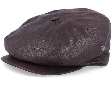 Suede Leather Brown Flat Cap City Sport Keps