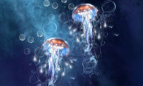 Glowing Jellyfish Wallpapers Wallpaper Cave