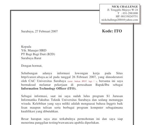 Contoh Surat Lamaran Pekerjaan Sebagai Perangkat Desa - Kumpulan Contoh