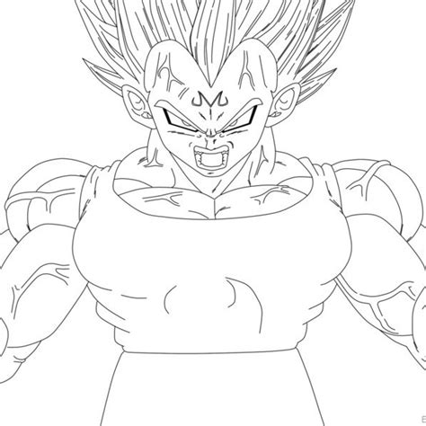 Majin Vegeta Coloring Pages Lineart By Brusselthesaiyan Free Porn Sex