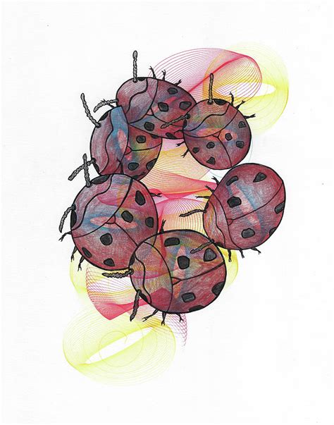 Dancing Lady Beetles Mixed Media By Teresamarie Yawn Fine Art America