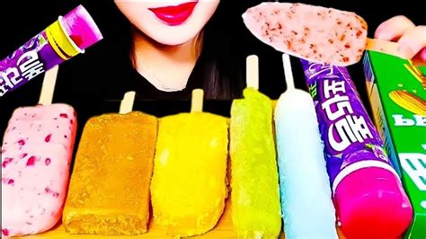 Asmr Rainbow Ice Cream Mukbang Eating Sound Youtube