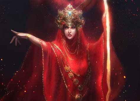Fantasy Girl Art Red Fantasy Frumusete Amirul Hafiz Girl Luminos