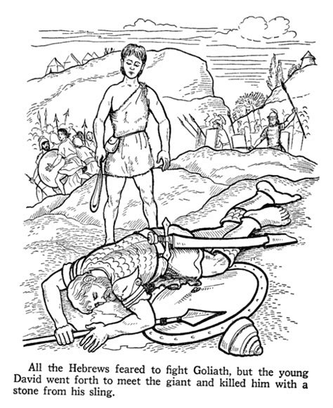 Old Testament Bible Story Coloring Pages David And Goliath Bible
