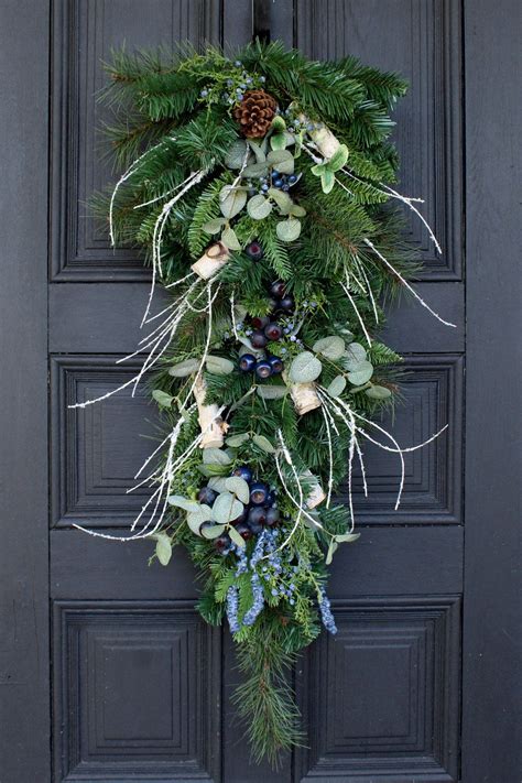 Seeding Juniper Blueberry And Birch Front Door Christmas Winter Teardrop