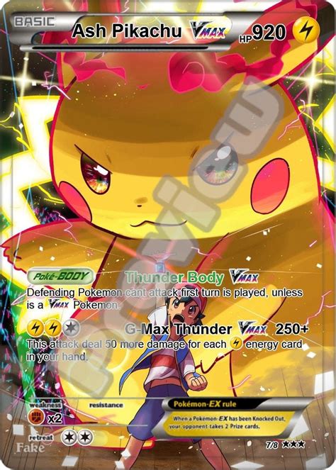 Ash Pikachu Vmax Pokemon Card Etsy