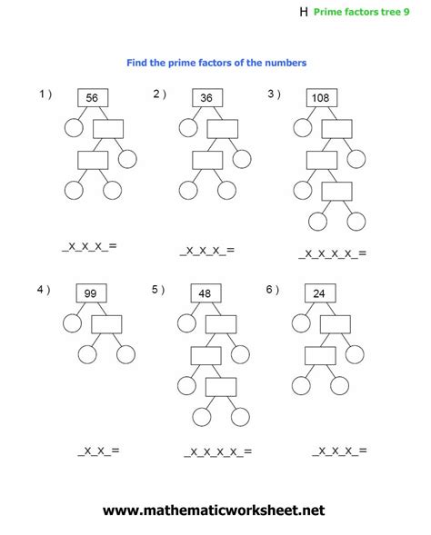 16 Factor Tree Worksheets And Answers