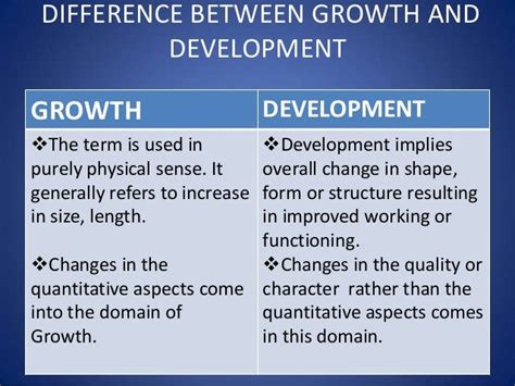 Growth and development