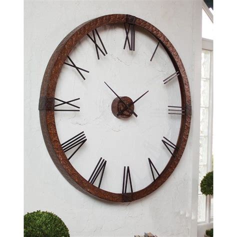 Hammered Copper 60 Inch Wall Clock Oversized Wall Clock Large Metal
