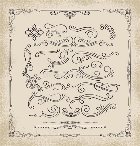 Calligraphic And Ribbon Banner Design Elements Stock Vector
