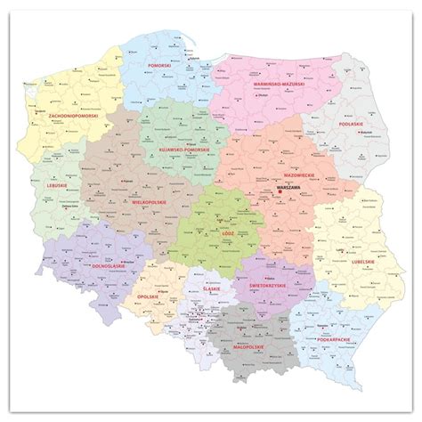 Mapa Szklana Magnetyczna Polska Administracyjna Wymiar Do Wyboru