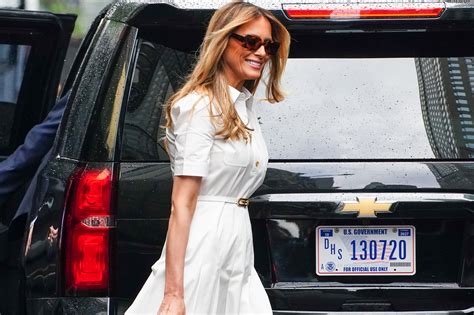 Melania Trump Steps Out In 3200 Gucci Dress Ahead Of Donalds ‘low Key Bedminster Birthday