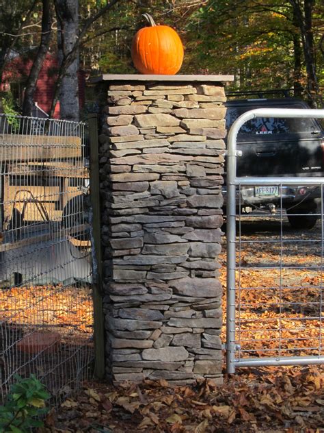 Nate Wilson Craftsman Dry Stacked Pennsylvania Field Stone Gate Post
