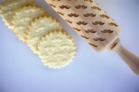Moustache Embossing Rolling Pin Laser Engraved Rolling Pin