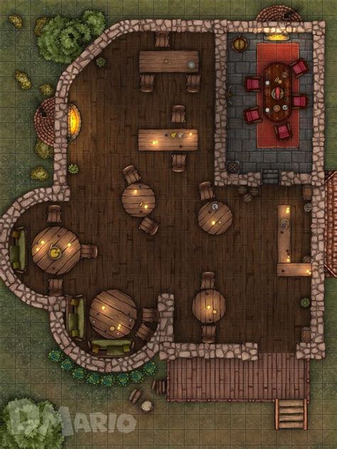 DnD Tavern Grid By Dungeon Mario Fantasy City Map Dnd World Map Fantasy Map