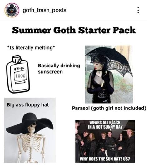 Pin By Alison Ehrick On Summer Goth Summer Goth Goth Starter Pack