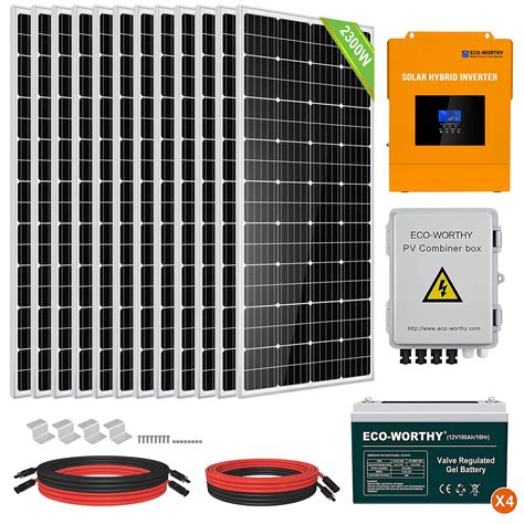 Eco Worthy 2300w 9kwh 48v Complete Solar Power System Kit Off Grid