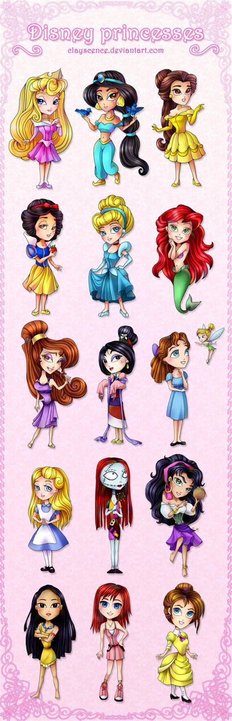 Chibi Disney Princesses By Clayscence On Deviantart