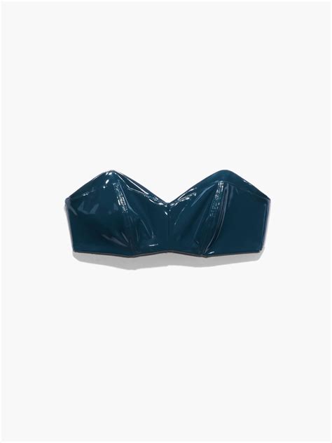 Leather Tease Vinyl Bandeau Bralette In Blue And Green Savage X Fenty