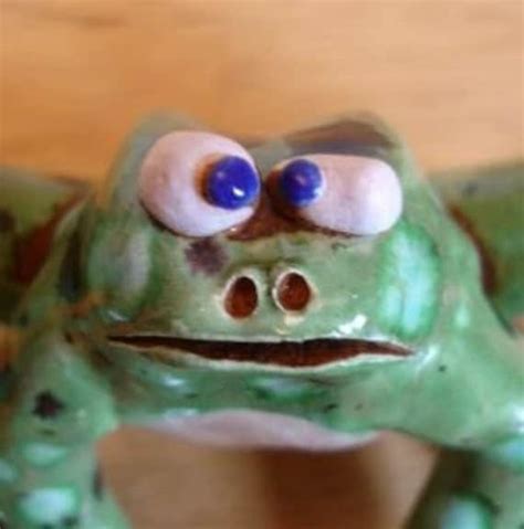Cross Eyed Frowning Frog Handmade By Rene