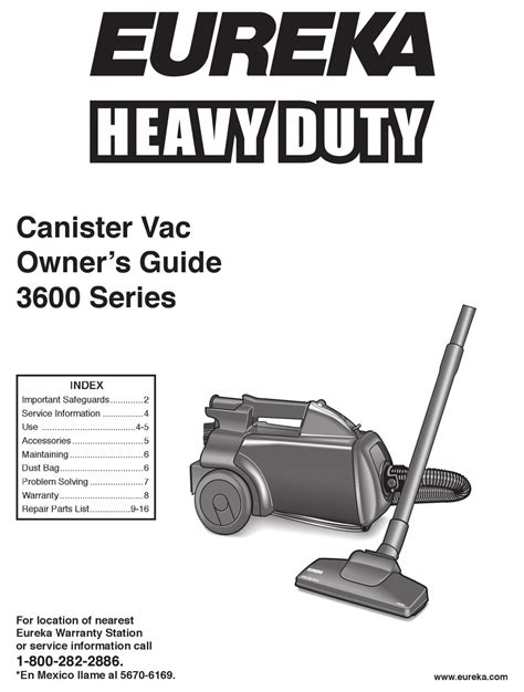Eureka Heavy Duty 3600 Series Owners Manual Pdf Download Manualslib