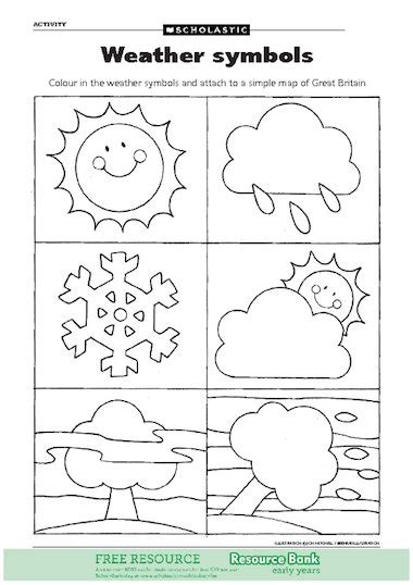 Coloring pages preschool coloring easy pdf printables ministry. Weather symbols - FREE Early Years teaching resource ...