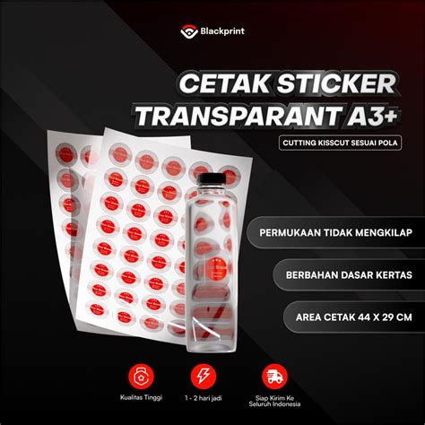 Jual Stiker Label Transparant A Cutting Cetak Sticker Transparan Tanpa Cutting Shopee Indonesia