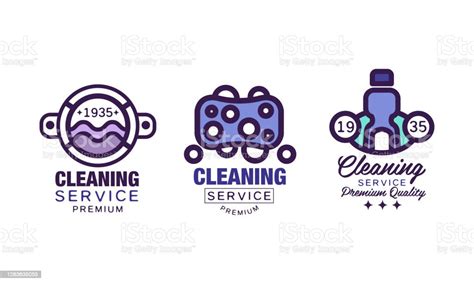 Cleaning Service Logo Template With Soap Bubbles And Detergent Vector
