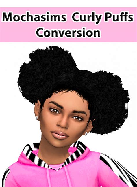 The Sims 4 Mochasims Curly Afro Puff Hairstyle For Ts4 By