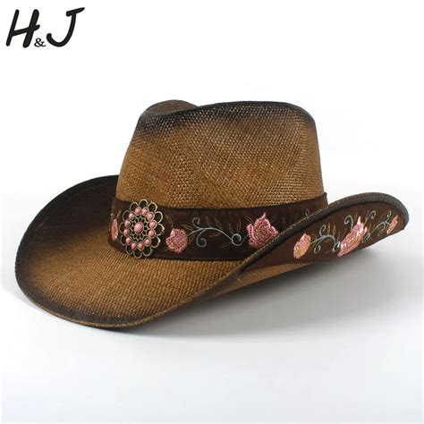 Buy Fashion Women Straw Western Cowboy Hat Summer