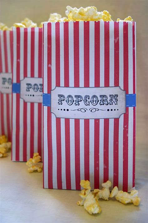 Popcorn Bag Printable Template Instant Download Vintage Circus