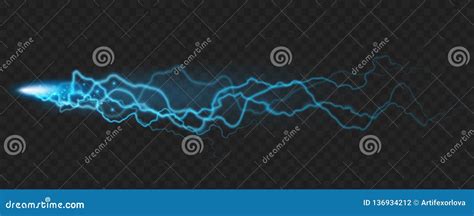 Electricity Discharge Isolated On Transparent Design Object Effect Of