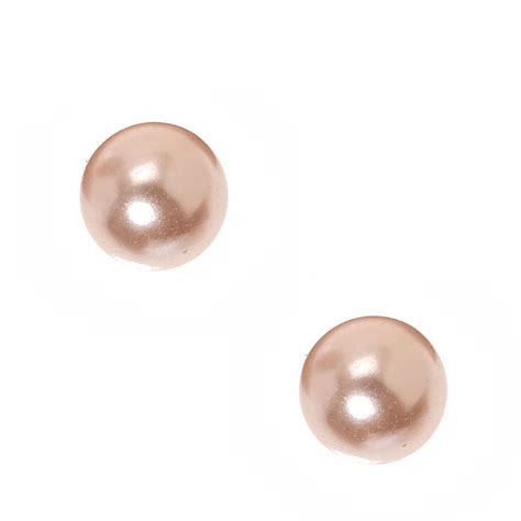 8mm Blush Pink Faux Pearl Earrings Claires Us