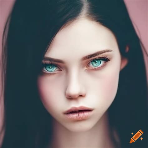 Portrait Of An Attractive Woman With Green Eyes