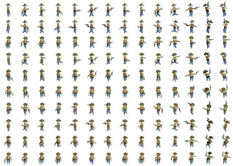 Cowboy Platform And Isometric Sprite Sheet