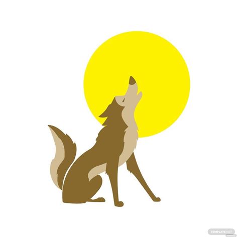 Wolf Howling Clipart Color