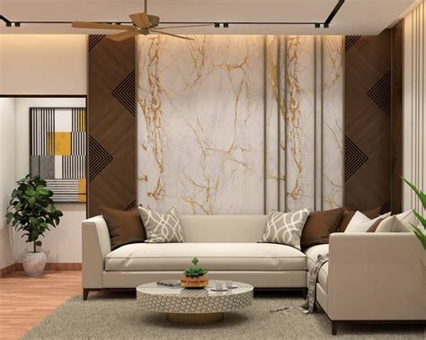 Contemporary Spacious Living Room With Elegant Interiors Livspace