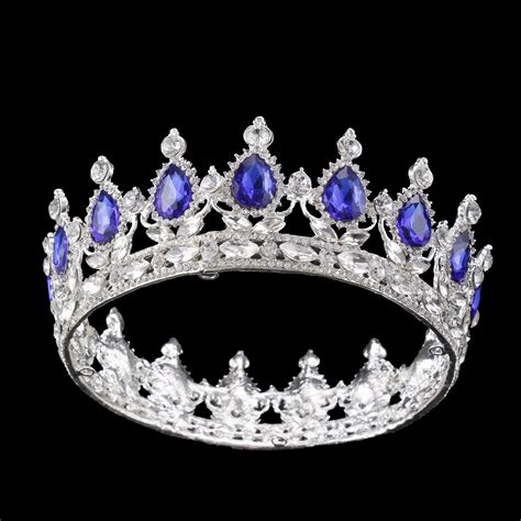 Amazing Kingqueen Crown Simulated Red Ruby Stone Sapphire