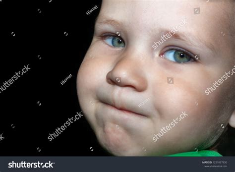 Little Boy Embarrassed Puffs Out His Stock Photo 1221037930 Shutterstock