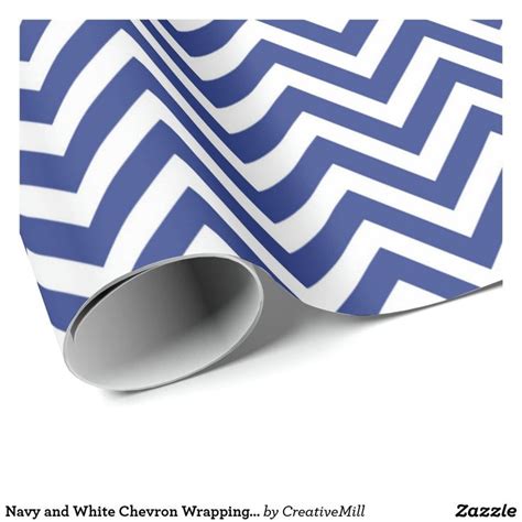 Navy And White Chevron Wrapping Paper Zazzle Paper Ts Navy And