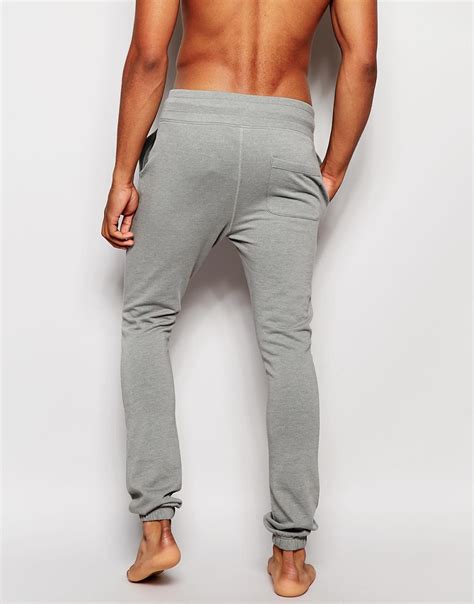 Lyst Asos Loungewear Super Skinny Jogger With Deep Waistband In Gray For Men