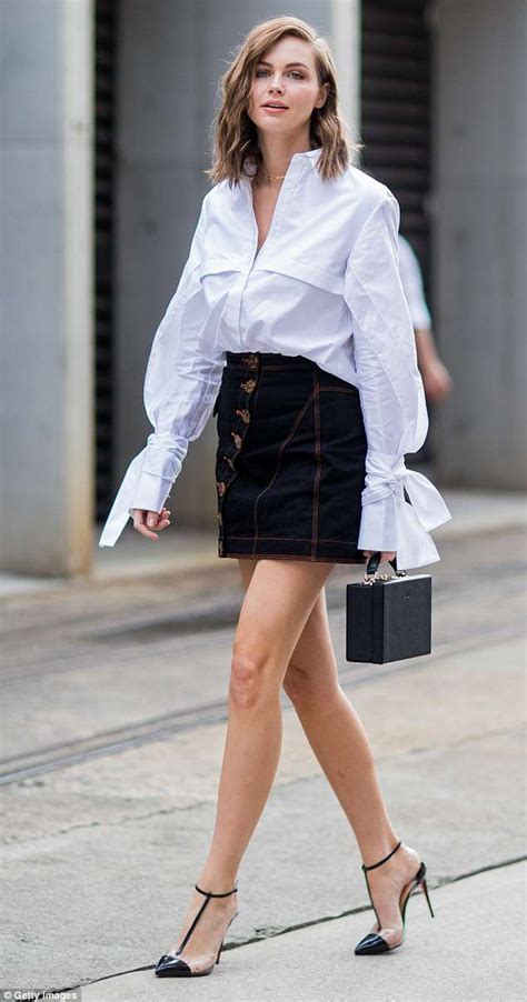 Ksenija Lukich Bares Legs In A Mini Skirt At Australian Fashion Week