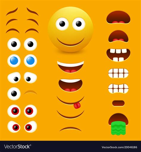 Emoji Creator Design Collection Royalty Free Vector Image