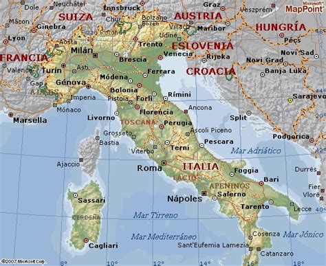 Mapa Geográfico De Italia