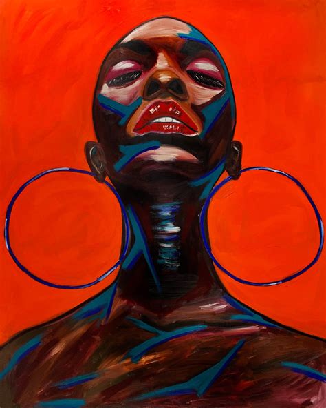 Absolut Preiswert African Woman Portrait Orange Canvas Print Picture