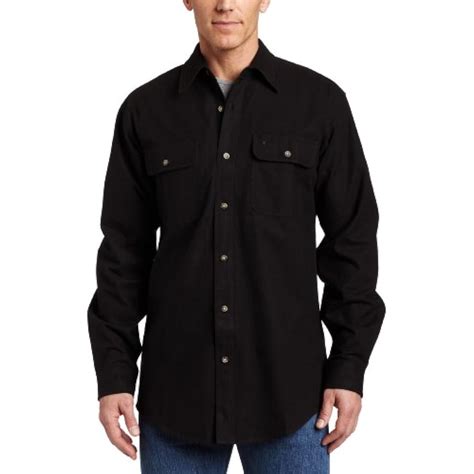 Carhartt Mens Heavyweight Solid Flannel Shirtblack Closeoutsmall