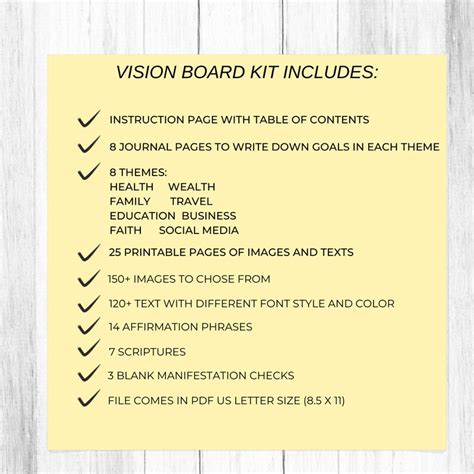 2024 Vision Board Printables Vision Board Kit Dream Board Manifestation