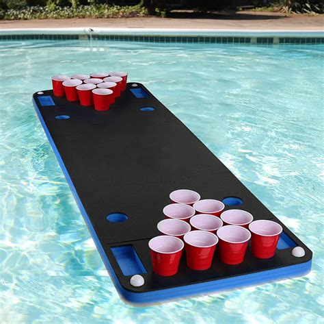 Polar Whale Floating Beer Pong Table Pool Party Float Game And Lounge Durable Foam 6 Feet Long